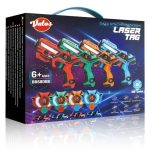 Beste lasergame set VATOS Laser Tag 360°Sensoren Set van 4 spelers, 2,4 GHz oplaadbare infrarood realtime gegevensweergave Laser Tag Gun, speelgoedwapens voor kinderen vanaf 6 jaar